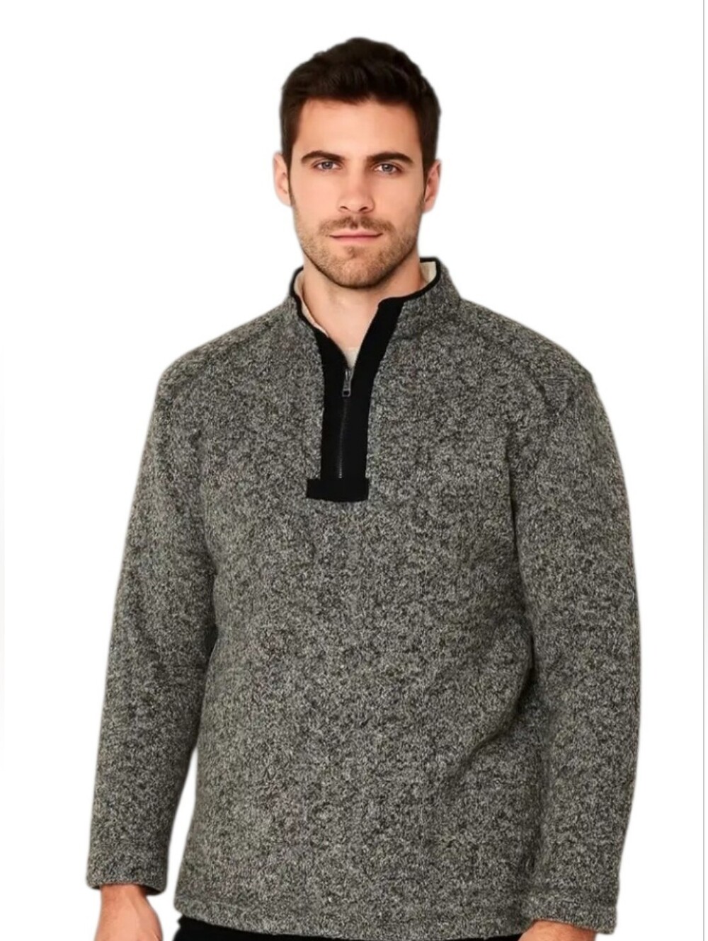 Orvis Men's Heather Gray/black Half-Zip Sherpa Lined Pullover ( Size :xl)